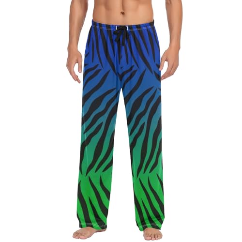 CHIFIGNO Black Zebra Gradient Mens Pajama Pants with Drawstring & Pockets Stretch Comfortable Men Lounge Pants S