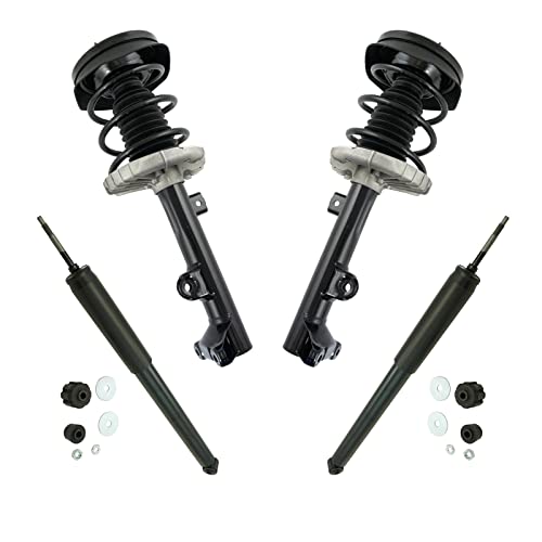 Image of TRQ Front and Rear Complete Strut Assembly & Shock Absorber Kit Complete Strut & Coil Spring Assembly Compatible with 2002-2007 Mercedes-Benz C230 2001-2005 C240 2006-2007 C280 C320 C350
