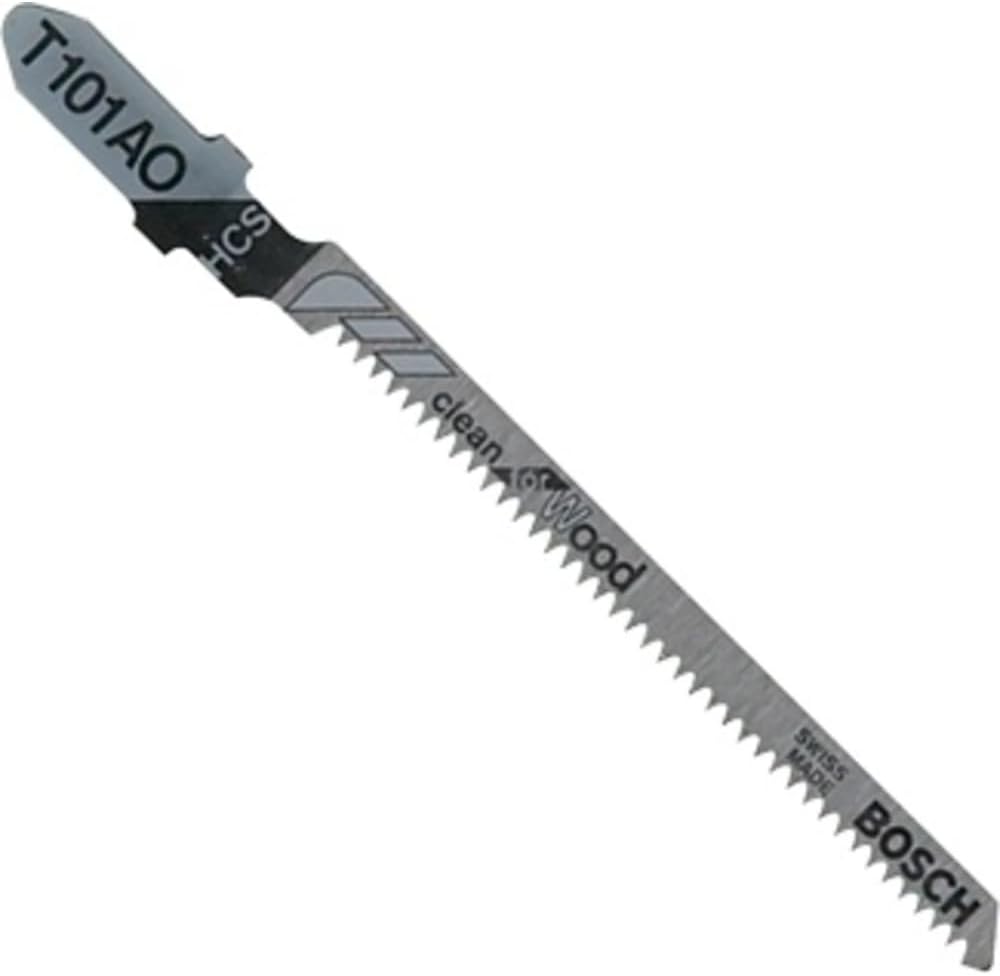 Bosch T101BR 5 pc. 4 in. 10 TPI Reverse Pitch Clean for Wood T-Shank Jig Saw Blades