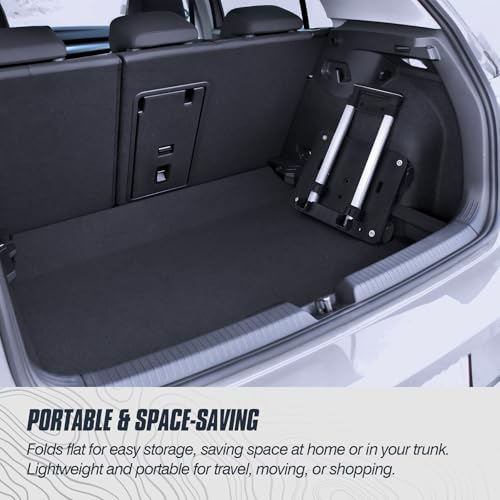 Domiella Folding Luggage Cart with Extendable Aluminum Handle and 4 Wheels, Portable Collapsible Trolley Handcart for Airport Travel, Moving and Shopping, Black2