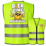 VIZIVOLT Bier Kostüm Für Mallorca Party & JGA, Bier-Reflexweste, Bierweste Mit Lustigem Aufdruck, JGA Accessoires Männer Für Junggesellenabschied