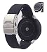 SnuG Watchband Moto360 22mm Watch Band and Bumper Case Set for larger 46mm 2nd Gen Moto 360 smart watch (Black w Silver Buckle)