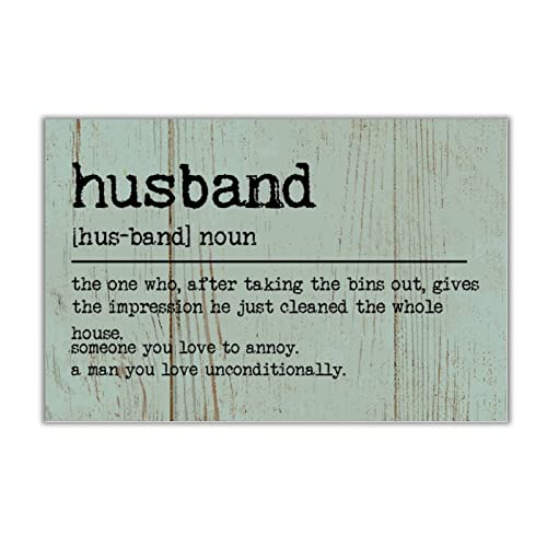 Panneau en bois Husband Definition Evans1nism : célébrez l'amour au salon et à la chambre