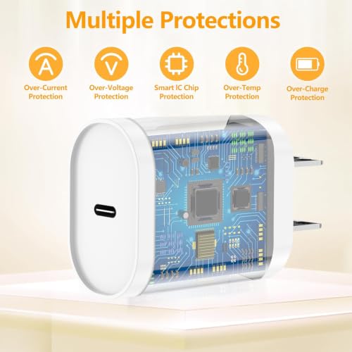Image of (6ft+10ft) iPhone Charger Fast Charging for iPhone 14 13 12 Fast Charger,20W USB C Wall Charger with Type C to Lightning Cord for i Phone 13 /14 /12 Pro Max Plus /11,iPad-2Pack