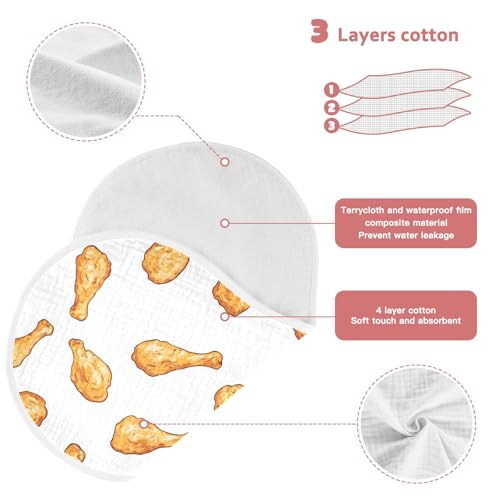 vvfelixl Baby Burp Cloths Crispy Fried Chicken Baby Newborn Cotton Burping Cloths Set Babys Washcloths 4 Pack3