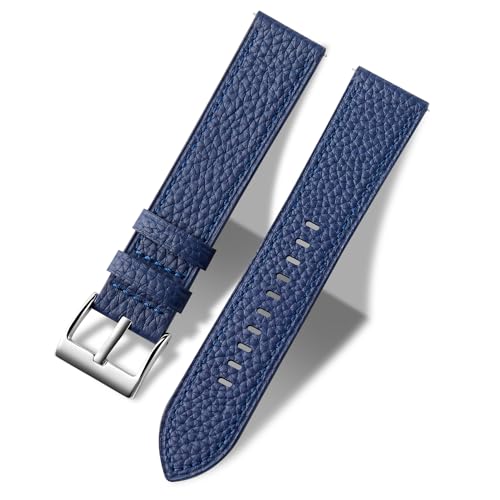 MUENShop Bracelet de montre en cuir véritable litchi XXL extra long, mécanisme à dégagement rapide, 20 mm, 22 mm, grande taille, compatible avec la plupart...