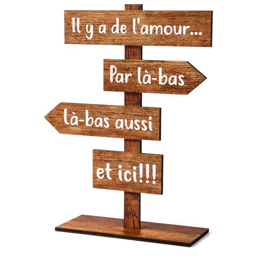 COLOFALLA - Décoration de Mariage en Bois 27 x 17 x 7cm pour Table Ornement Amour St Valentin et Accessoire de Centre de Table Fête Cadeau pour Mariage
