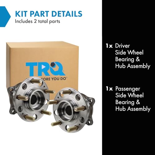 Image of TRQ Left and Right Wheel Bearing and Hub Assembly Set 2 Piece Compatible with 19-23 Hyundai Santa Fe AWD 20-23 Palisade AWD 22-23 Santa Cruz 20-22 Kia Telluride 21-23 Sorento 22-23 Carnival