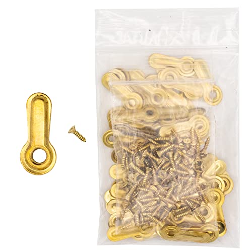 Image of Picture Frame Backing Clips Black 3 /4 inch with Screws Small Size 100 Pack - Retaining Clips for Picture Frames - Ridge Turnbuttons 100 Tabs and 100 Screws