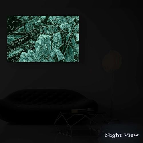 Startonight Canvas Wall Art Abstract - Orange Jazz Orchestra Music Painting - Large Artwork Print For Living Room 32" X 48" #TOP4