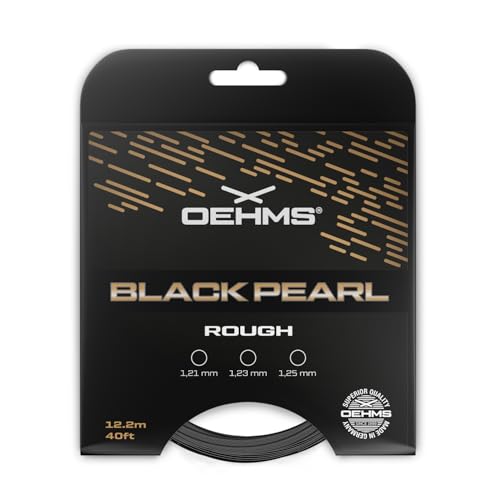 OEHMS Black Pearl Rough | Grooved Co-Polyester Tennis String | Spin & Power | Ø 1.23 mm (17g) |