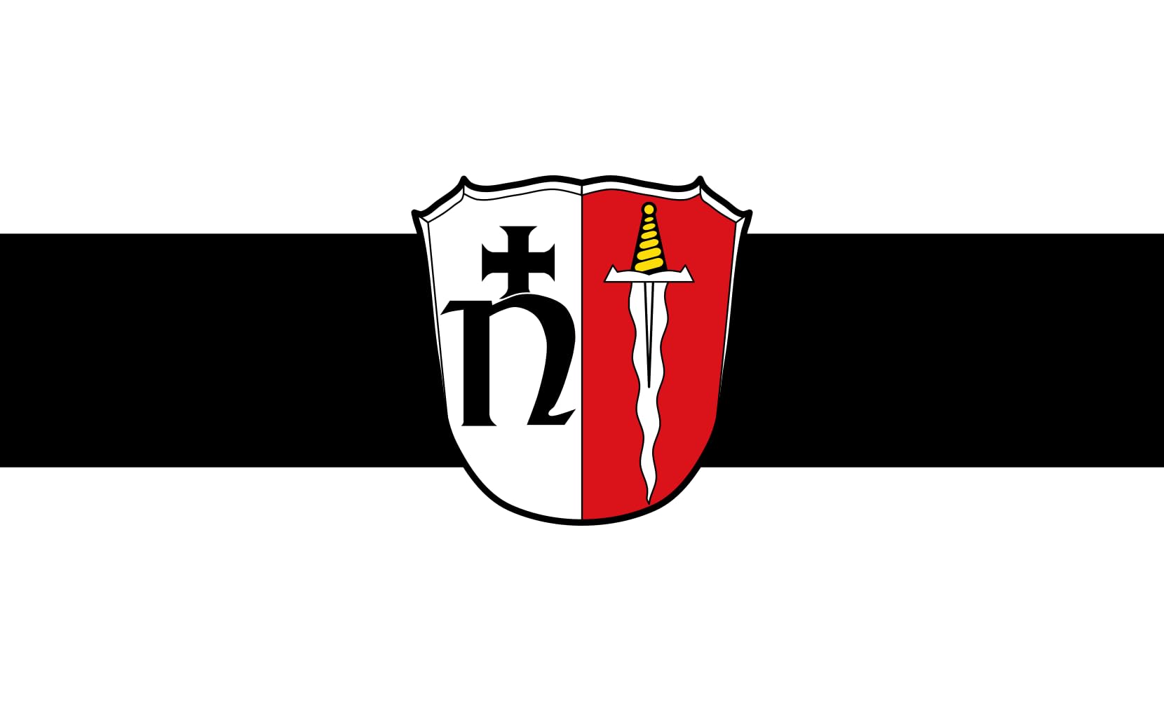 Drapeau Neustadt a.Main de format paysage avec une grande surface de 1.35m²