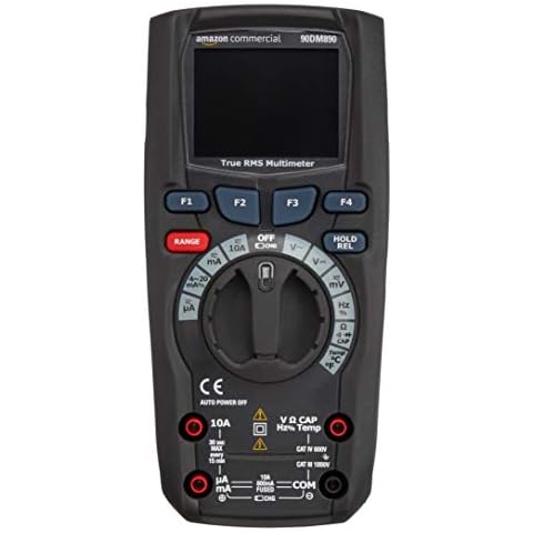 AmazonCommercial - Multímetro digital, resistente, hasta 50 000, pantalla LCD TFT a color, valor eficaz RMS, CAT IV 600 V Cover