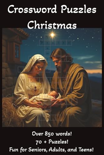Crossword Puzzles Christmas: Large Print Travel Size Crossword Puzzle Book ? 70 Festive Puzzles with 850+ Holiday Words | Perfec
