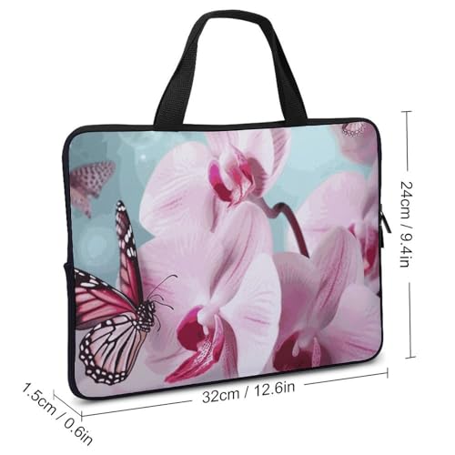 Housse ordinateur portable 30,5 cm orchidée papillon pochette PC