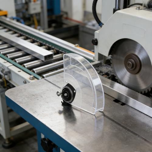 Protector de seguridad para evitar salpicaduras en cortadora de aluminio 8