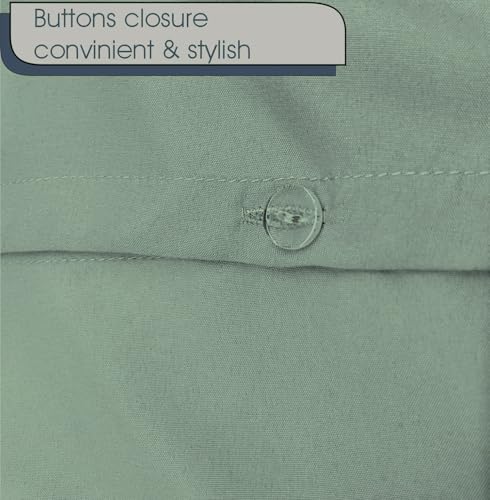 Housse de couette super king size vert sauge microfibre douce