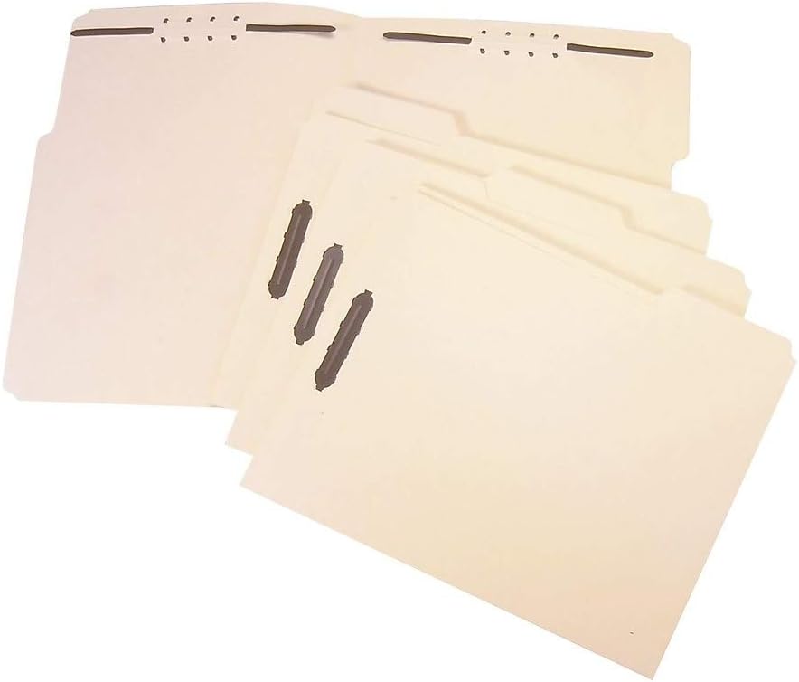 Staples Reinforced Fastener Folder, Legal Size, Manila Pressboard, Durable Construction, 50/Box