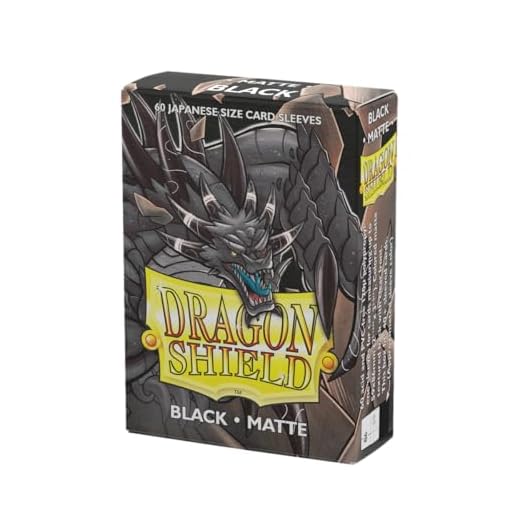 Arcane Tinman Dragon Shield Japanese Size Sleeves – Matte Black 60CT - Card Sleeves Smooth & Tough - Compatible with Pokemon, Yugioh, & More – TCG, OCG,ART11102