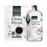 Natural Force Organic Clean Decaf Coffee + Organic MCT Oil Bundle – 100% Pure Coconut MCTs & Mold...