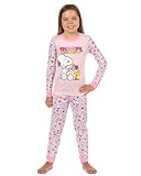 INTIMO Peanuts Snoopy and Woodstock Girls' Pajamas Flower Motif Tight Fit Sleep Set (10) Pink