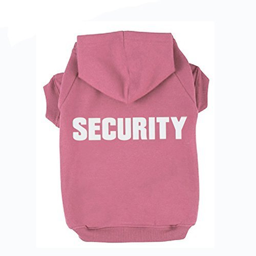 BINGPET BA1002-1 Security Patterns Printed Puppy Pet Hoodie Dog Clothes Pink XL