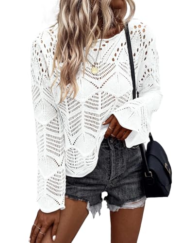 Allimy Womens Autumn Long Sleeve Hollow Out...