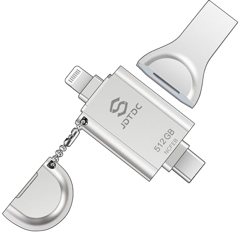 Clé USB pour iPhone iPad 128 Go , Qarunt 4 en 1 USB 3.0 Mémoire Stick