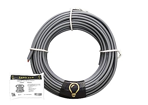 SHPELEC® 6242YH Electrical Grey Cable - 2.5mm Twin & Earth - 5m Cut - Mains Ring Circuit Wire (5metres - 2.5mm Twin and Earth Cable)