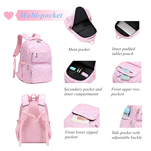 3Pcs Mermaid Scale Backpack Set for Girls with Lunchbox & Pencil Case, Mermaid Girls Backpack School Bag and Lunch Bag Set - Image 4