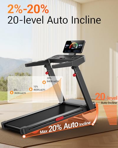Image of UMAY Fitness Treadmill with 20% Auto Incline 42.5 inchx16.1 inch Ultra Large
