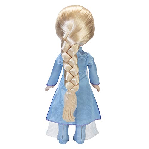 Disney Frozen 2 ELSA Reisepuppe, 35 cm große Puppe mit vom Film inspiriertem Kult-Modekleid, Stiefeln und Langen geflochtenen Haaren für zusätzlichen Spielspaß, für Mädchen ab 3 Jahren