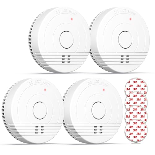 Andyssey Détecteur de Fumée GS536GC, Capteur Optique, Lot de 4