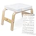 Balanced Vision Tabouret repose-tête de yoga en bois de bouleau avec rembourrage en polyuréthane pour la maison et la salle de sport, poster de yoga, pour le corps et l'esprit et les loisirs