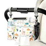 Borsa Passeggino Universale - Organizer Passeggino con Tasca Touchscreen, 4 Tasche Laterali, Compatibile con la Maggior Parte dei Passeggini