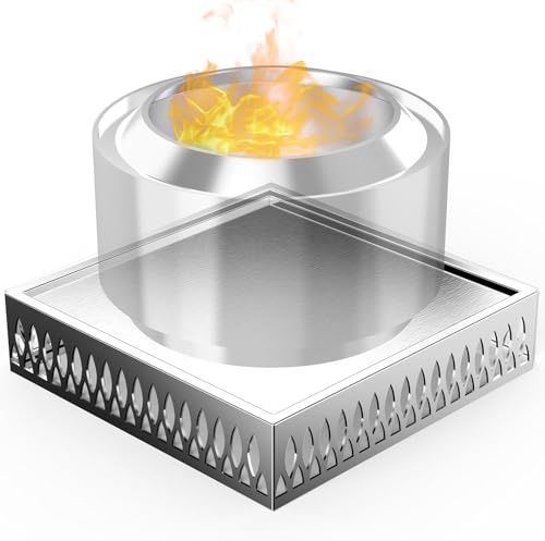 Lezbanz Stainless Steel Fire Pit Base for Surface Protection, X24