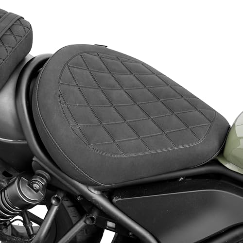 Motorrad Fahrer Sitz Sitzbank für Rebel 300 500 CMX300 CMX500 2017 2020 2021 2022 2023 2024 2025 2026 Fahrersitzkissen Solo Set (Schwarz)