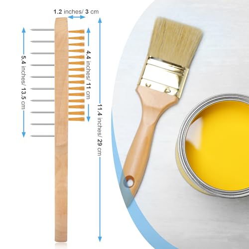 Dunkive Paint Brush Comb, Dual Sided Brush Comb Cleaner with Copper Coated Iron Wire and Stainless Steel Pins, Multi Functional Painter\'s Tool for Cleaning Dry Paint, Painting Brushes
