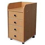 rollcontainer buche massiv  Elean Rollcontainer RC 02 Bürocontainer Rollwagen Schubladenschrank Beistelltisch Büroschrank Farbauswahl Neu (Buche)