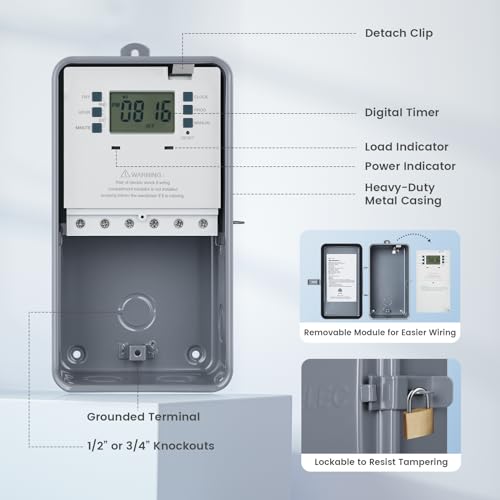 Suraielec TD03M Pool Timer, 7-Day 24-Hour Digital Pool Pump Timer thumb #5