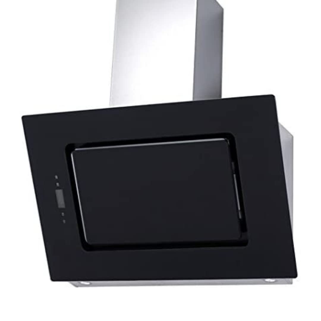 PKM 9040/90BZ - Cappa aspirante da parete, in vetro nero, 90 cm, illuminazione a LED, classe di efficienza energetica A