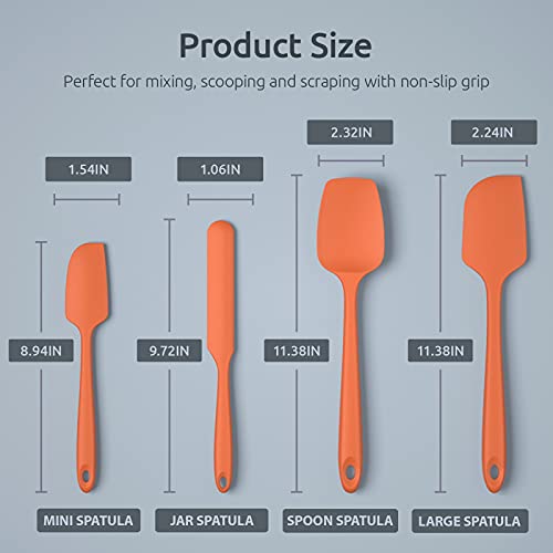 U-Taste 600ºf High Heat-Resistant Silicone Spatula Set And 18/0 Stainless Steel Offset Icing Spatula Set (Orange) #TOP1