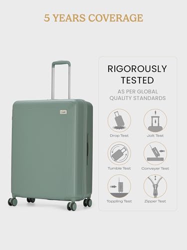 Image of Genie Rhythm Hard Luggage with Organized Interiors and Dual Wheels - Large - Forrest Whisper