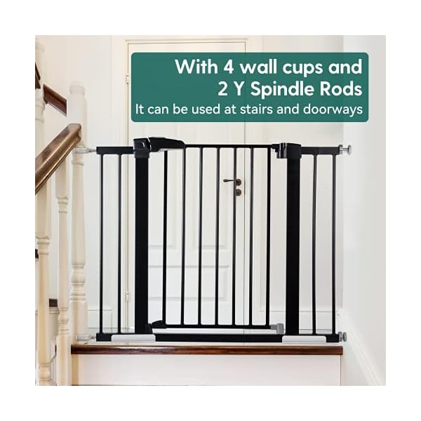 Mom’s Choice Award Winner-BABELIO Metal Baby Gate, 29-48” Easy Install Pet Gate, Extra Wide Walk Thru Child Safety Gate with Door, Pressure Mounted Dog Gate for Doorways & Stairs, Black Mom’s Choice Award Winner-BABELIO Metal Baby Gate, 29-48” Easy Install Pet Gate, Extra Wide Walk Thru Child Safety Gate with Door, Pressure Mounted Dog Gate for Doorways & Stairs, Black