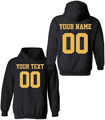Tee Miracle Design Your OWN Hoodie - 2 sided Custom Jersey Hoodies Pullover Team Sweatshirts Black