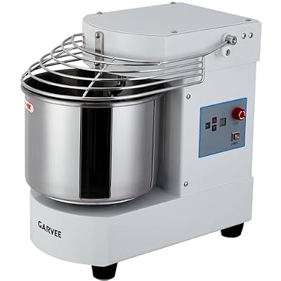 Garvee 10.5Qt Commercial Spiral Dough Mixer, 650W, Dual Rotating, SS Bowl