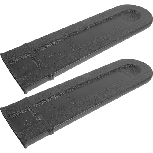 Angoily Lot de 2 Housses de Protection pour Guide-chaîne de Tronçonneuse 14 Pouces en Plastique Résistant Noir, Étuis pour Tronçonneuses Domestiques, Accessoires de Barre, Protection