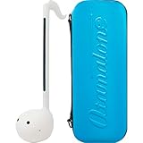 Otamatone Regular White and Blue Case Bundle Japanese Electronic Musical Instrument Portable Music Synthesizer by Maywa Denki Studio Award Winning Educational Fun Gift for Children Teens & Adults