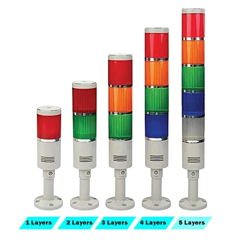 Ato Stack Light With Buzzer, Flash Led, Ac 110V, Industrial Signal Tower, For Operator Stations, Call Lights, Machine Monitoring (5 Layers) #TOP1