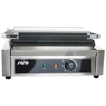 Saro Elektro-Kontaktgrill Modell PG 1B Profi Grillplatte Tischgrill (Elektrogrill, extra breit, gerillt, beidseitig… – Bild 4
